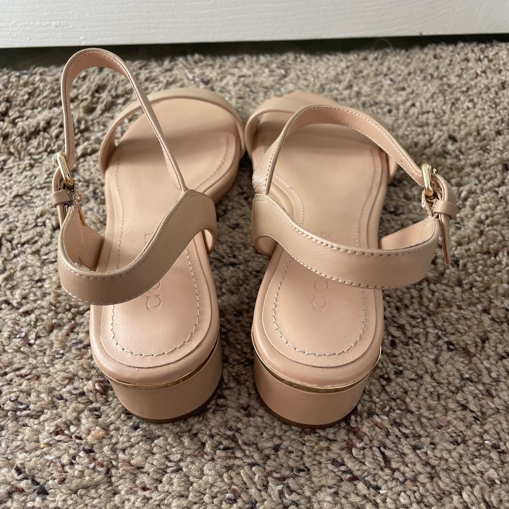Coach Women’s Ida strap Sandals Nude color - Size 7.5 - Picture 3 of 7